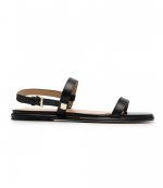 Fanning Black Leather Sandal