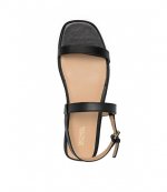 Fanning Black Leather Sandal