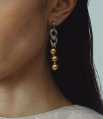 Ball & Chain Gold Earring