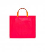 Super Fluo Pink & Yellow Leather Tote Bag