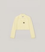 Light Yellow Summer Suiting Cropped Blazer