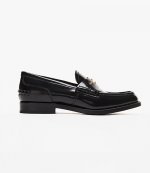 Carter Logo Black Leather Loafer