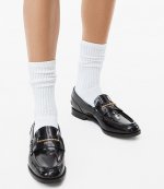 Carter Logo Black Leather Loafer