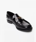 Carter Logo Black Leather Loafer