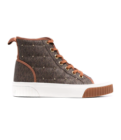 Gertie Brown Mini Logo High Top Sneaker