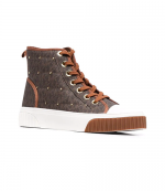 Gertie Brown Mini Logo High Top Sneaker