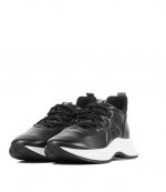 H585 Black Leather Sneakers