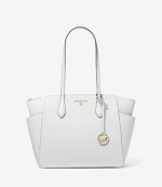 Marylin Optic White Leather Tote