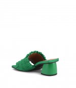 Kelly Green Kitten Mules