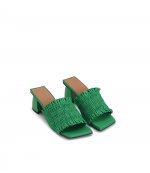 Kelly Green Kitten Mules