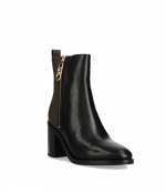 Regan Mid Black Brown Logo Bootie