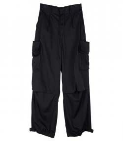 W TWILL CRGO PN Black Pants