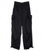 W TWILL CRGO PN Black Pants