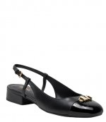 Perla Flex Toe Black Flat Sling