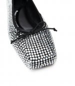 Billie Flat Black White Rhinstone Ballet Shoes