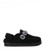 Octavia Casual Black Suede Sling Mule