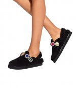 Octavia Casual Black Suede Sling Mule