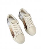 Metal Comb White Leather Earth Colour Rhinestones Sneaker