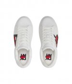 Jarita-Lace Up Chunky Red Heart White Sneaker