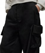 Cuff Cargo Black Pants