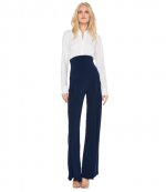 High Waist Pleat True Navy Pant