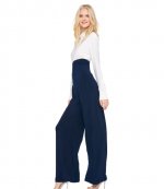 High Waist Pleat True Navy Pant