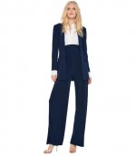 High Waist Pleat True Navy Pant