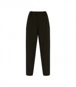 Light Twill Suiting Relaxed Pleated Black Pants