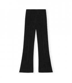 Viscose Stretch Crepe Flared Black Pants