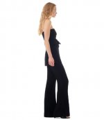 Viscose Stretch Crepe Flared Black Pants