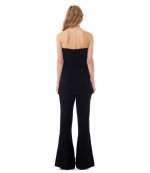 Viscose Stretch Crepe Flared Black Pants