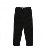 Stripe Suiting High Waist Black Pants