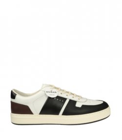 H668 Allacciato Black Fascia Logo White Burgundy Sneakers