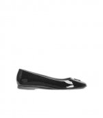 Ami De Coeur Black Patent Ballerinas