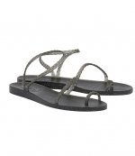 ANCIENT GREEK SANDALS BLACK GOLD GLITTER JELLY SANDAL