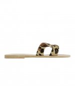 ANCIENT GREEK SANDALS LEATHER PONY LEOPARD SLIDE