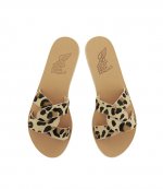 ANCIENT GREEK SANDALS LEATHER PONY LEOPARD SLIDE